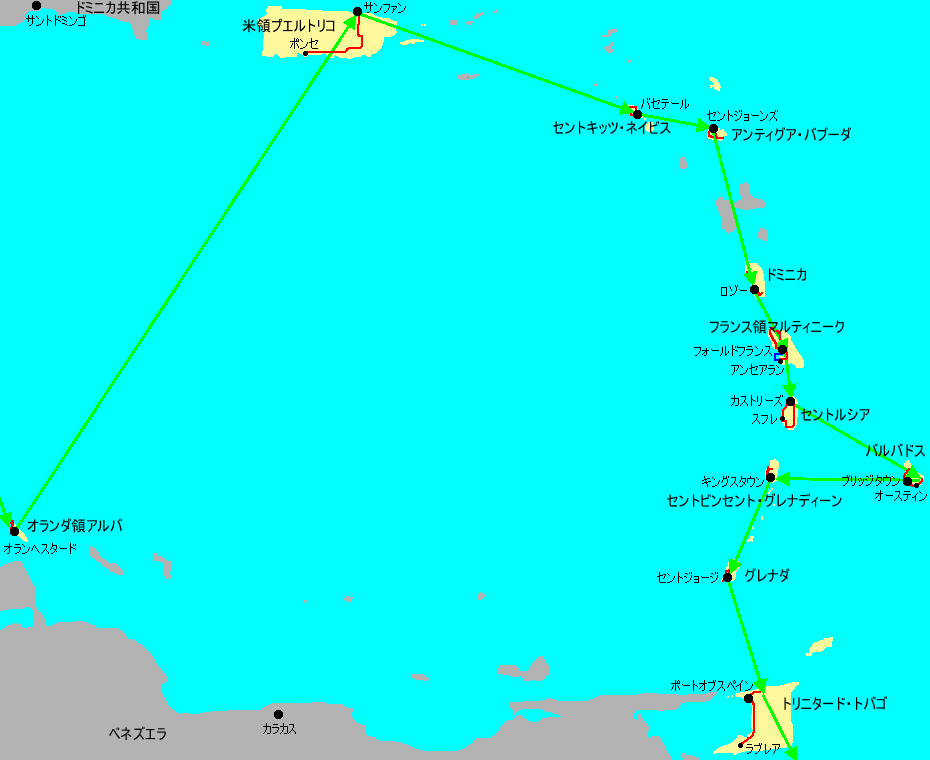 east carib map