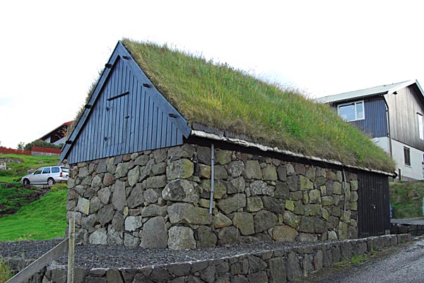 屋根の上に草が生えるフェロースタイルの家